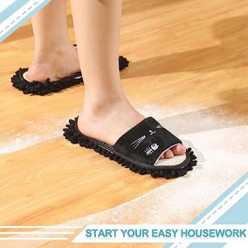 Wesiti Washable Mop Slippers - 4 Colors for Easy Cleaning