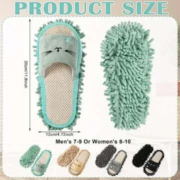 Wesiti Washable Mop Slippers - 4 Colors for Easy Cleaning