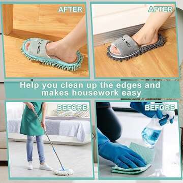 Wesiti Washable Mop Slippers - 4 Colors for Easy Cleaning