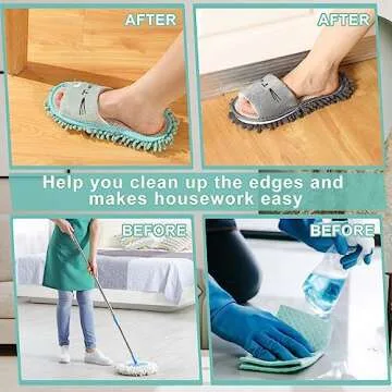 Wesiti Washable Mop Slippers - 4 Colors for Easy Cleaning