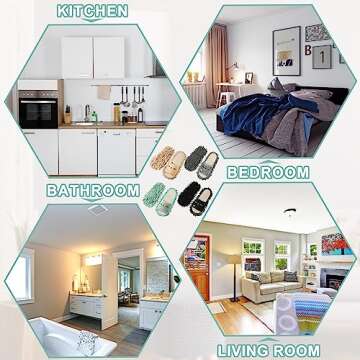 Wesiti Washable Mop Slippers - 4 Colors for Easy Cleaning