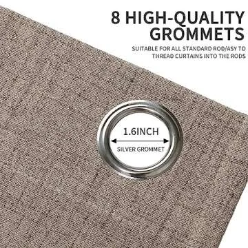 Joydeco Blackout Curtains 108 Inches Long 2 Panels Burg, Room Darkening Curtains for Bedroom, 100% Black Out Textured Thermal Drapes Privacy Protection 2 Panels Set(W52 x L108 Inch, Linen)