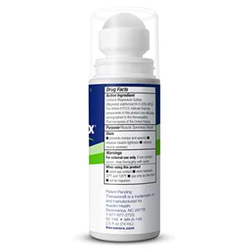 Theraworx Relief for Muscle Cramps Roll-On Fast-Acting Muscle Spasm, Leg Soreness with Magnesium Sulfate - 2.5 oz - 1 Count