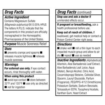 Theraworx Relief for Muscle Cramps Roll-On Fast-Acting Muscle Spasm, Leg Soreness with Magnesium Sulfate - 2.5 oz - 1 Count