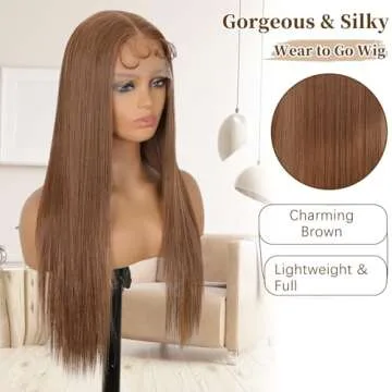 XIXIBI Lace Front Wigs for Women, Brown Straight Wig