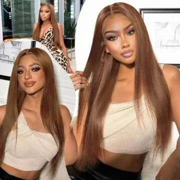 XIXIBI Lace Front Wigs for Women, Brown Straight Wig