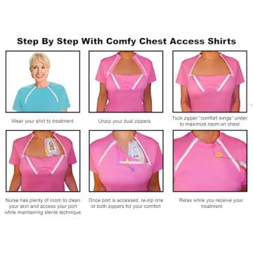 Stylish ComfyChemo® Women's Chemotherapy Zipper Shirt