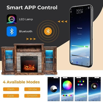 GOFLAME Fireplace TV Stand with LED Lights and Electric Fireplace