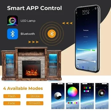 GOFLAME Fireplace TV Stand with LED Lights and Electric Fireplace