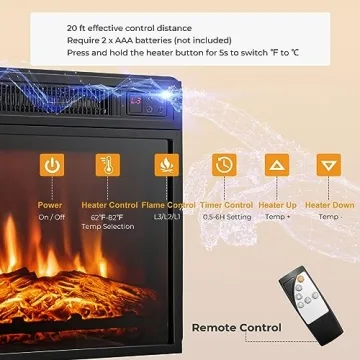 GOFLAME Fireplace TV Stand with LED Lights and Electric Fireplace