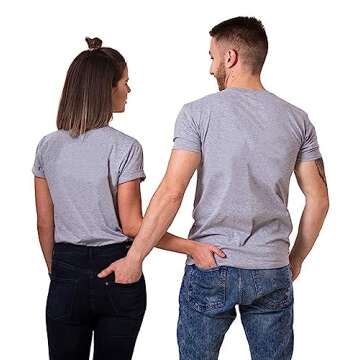 Couple Shirt for Him&Her Funny Couple T-Shirt Better&Half Summer 1 Piece(Grey-Half,L)