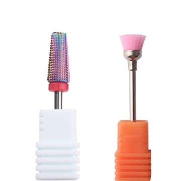 MZCMSL 5 in 1 Carbide Nail Drill Bit for Removing Acrylic or Gel, Both Left and Right Handed - Two W...