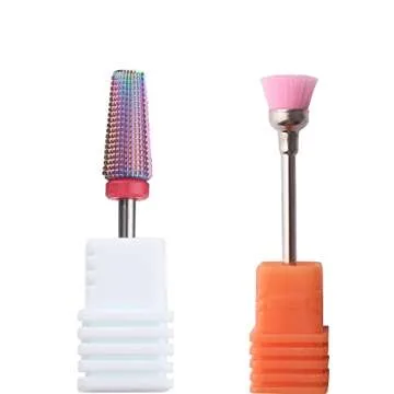 MZCMSL 5 in 1 Carbide Nail Drill Bit for Removing Acrylic or Gel, Both Left and Right Handed - Two W...