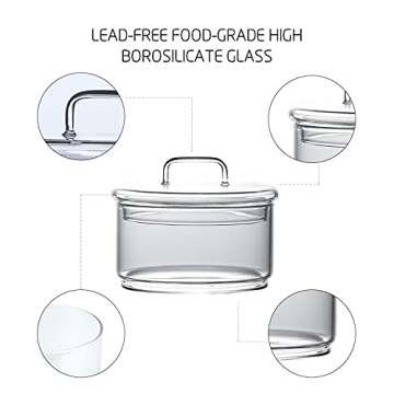 Cicano Glass Storage Jars with Lids,Multi-Tier Stackable Containers Kitchen Food Canisters Sweets Canning Glass Jar 3-Tier