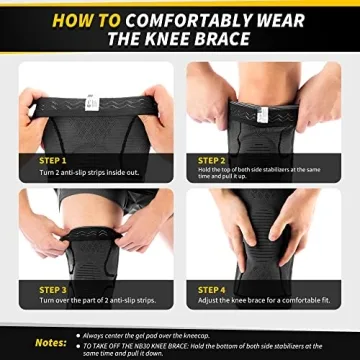 CAMBIVO Compression Knee Braces for Pain Relief and Support