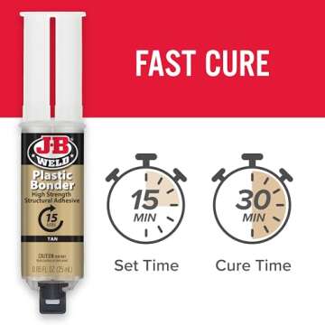 J-B Weld 50133 Plastic Bonder Structural Adhesive Syringe - Tan - 25 ml