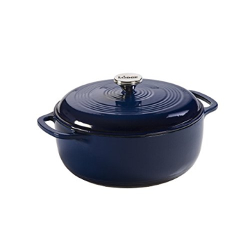 Lodge 6 Quart Enameled Cast Iron Dutch Oven in Indigo