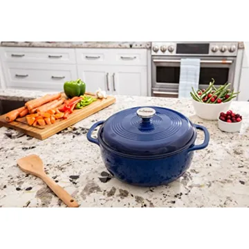 Lodge 6 Quart Enameled Cast Iron Dutch Oven in Indigo