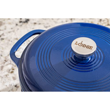 Lodge 6 Quart Enameled Cast Iron Dutch Oven in Indigo