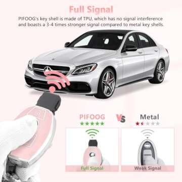 Stylish PIFOOG Pink Key Fob Cover for Mercedes-Benz