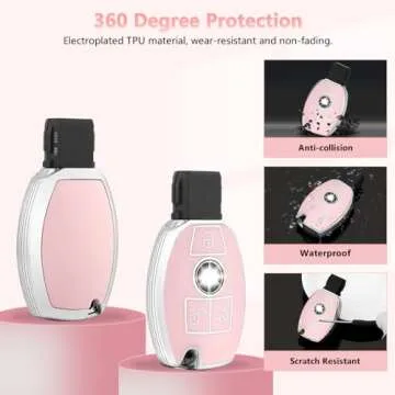 Stylish PIFOOG Pink Key Fob Cover for Mercedes-Benz