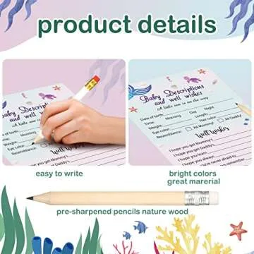 Yinder Baby Shower Games with Mermaid Theme - 145 Pieces