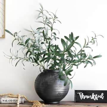 FiveSeasonStuff Lifelike Premium Olive Stems: Quality 30-inch Artificial Greenery for Floral Arrange...