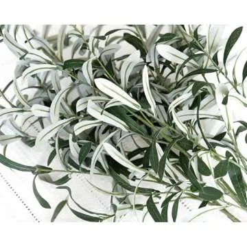FiveSeasonStuff Lifelike Premium Olive Stems: Quality 30-inch Artificial Greenery for Floral Arrangements and Stylish Decor (6 Stems)