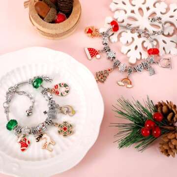 GWAHSA Advent Calendar 2024, Charm Bracelet Making Kit for Girls 24 Days Christmas Countdown Calendar with DIY Jewelry Supplies Surprise Xmas Gifts for Kids Teens Women Adult