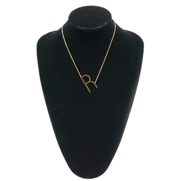 MOMOL Sideways Initial Necklace 18K Gold Plated Charm