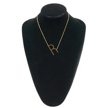 MOMOL Sideways Initial Necklace 18K Gold Plated Charm