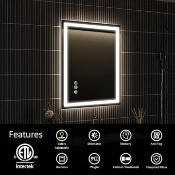 APRILSOUL 24x32 LED Bathroom Mirror with Smart Features