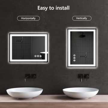 APRILSOUL 24x32 LED Bathroom Mirror with Smart Features