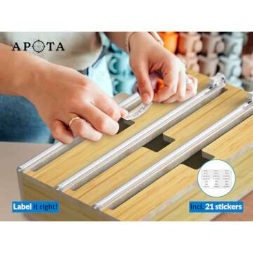 APOTA Mercantile Ultimate 3-Slot Foil Dispenser 37pcs - Organize, Cut, and Wrap with Ease - Convenient, Efficient & Stylish Kitchen Accessory for Quick Food Wrapping