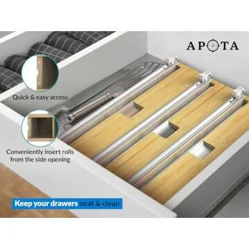 APOTA Mercantile Ultimate 3-Slot Foil Dispenser 37pcs - Organize, Cut, and Wrap with Ease - Convenient, Efficient & Stylish Kitchen Accessory for Quick Food Wrapping
