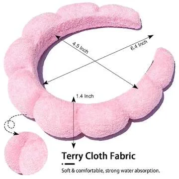 HitModa Spa Headbands - Terry Cloth Facial Headbands for Makeup Application, Skin Treatments, and Fa...