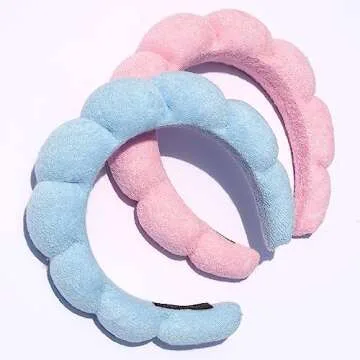 HitModa Spa Headbands - Terry Cloth Facial Headbands for Makeup Application, Skin Treatments, and Face Washing