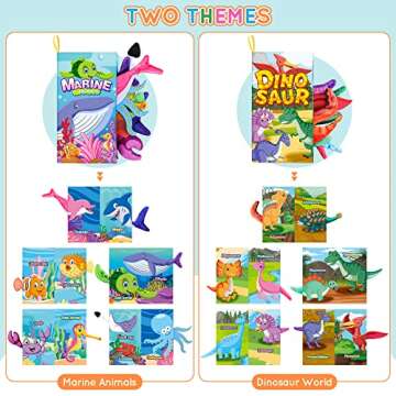 JGOBUB Baby Books,2PCS Early Development Interactive Baby Toys for 6-12 Months Boys Girls,Soft Crink...