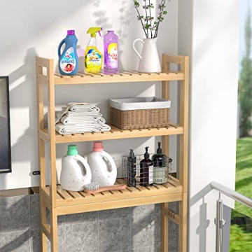 Homykic Bamboo Over The Toilet Storage, 3-Tier Rack