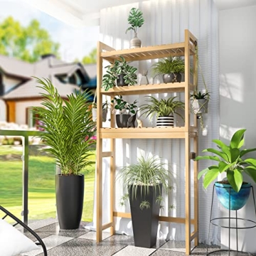 Homykic Bamboo Over The Toilet Storage, 3-Tier Rack