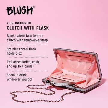 Blush VIP Incognito Clutch Hidden Flask for Women - Stylish & Discreet