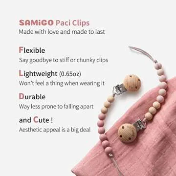Stylish SAMiGO Pacifier Clips for Baby Girls - 2 Pack
