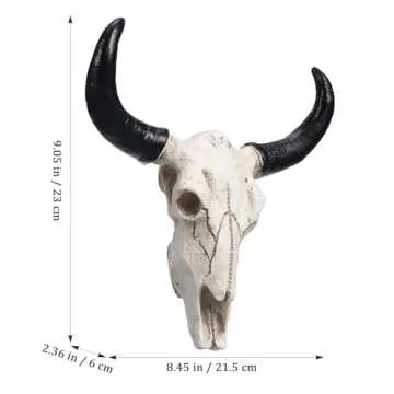 Stunning Resin Long Horn Cow Skull Wall Plaque - Unique Home Decorations