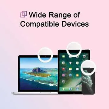 Selfie Light Ring Led Circle Clip-on Selfie Fill Light with 36 Led Bubbles USB Rechargeable Portable for iPhone Smart Phones,Laptop,iPad Photography, Camera Video,Girl Makes up(White)