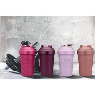 GOMOYO [4-Pack] 20-Ounce Shaker Bottle | Protein Shaker Bottle with Action-Rod Wire Mixer | Shaker Cups are BPA Free and Dishwasher Safe | Rose, Plum, Raspberry, & Lavender