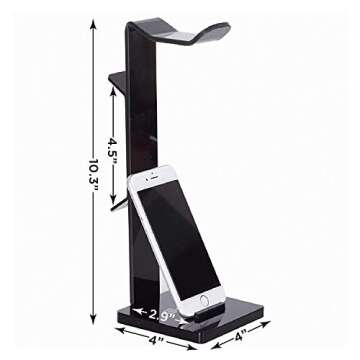 GeekDigg Headphone Stand Gaming Headset Holder for Desk Cable Organizer & Cellphone Stand for All He...