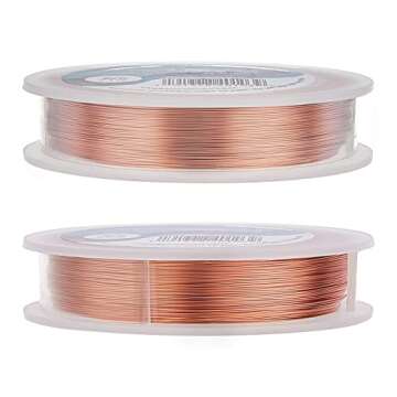 BENECREAT 28 Gauge Jewelry Craft Wire Tarnish Resistant Copper Wire for Bracelet Necklace Jewelry Making, 328 Feet/109 Yard