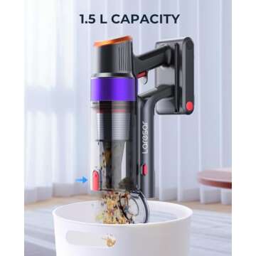 Laresar Cordless Vacuum Cleaner with 55 Mins Runtime