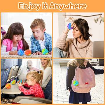 Inflatable Pop Fidget Toys Its Ball Toy 16 PCS 3D Squeeze Toys Stress Balls Bulk Party Favors for Kids Toys It Pop Fidgets Pack Autism Sensory Toys Toddler Toys ADHD Toys Easter Basket Stuffers
