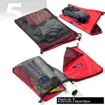 Nylon Drawstring Bags - Versatile 5-in-1 Travel Storage